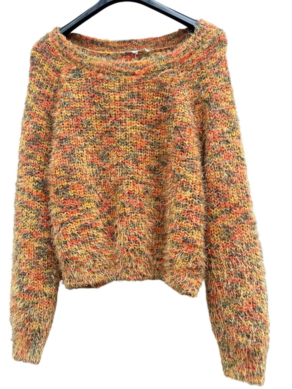 Chelsea & Violet Multicolor Fuzzy Sweater in Orange Multicolor Size XL